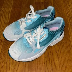 Adidas Falcon, size 7, blue.